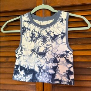 Colsie Blue and White Tie-Dye Top